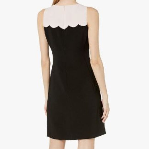 NWT - NINE WEST Women's Crepe A-Line Scalloped Dress - 20W - Black with White - Picture 2 of 2